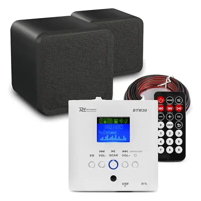 Wall Mountable Home Speaker System - 2x Black Mini Box Speakers - PD BTW30 • £115