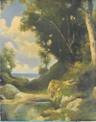 R. Atkinson Fox Signed Ocean. Trees Rocks. Pond Print 10 X8  Vintage • $79.99