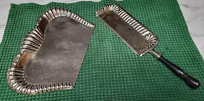 Vintage Hand Silver Plate Table Butler Crumb Sweeper And Tray • $9.65