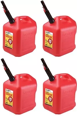 Midwest Can Co 5610 5 Gallon CARB Gas Can W Flameshield Spout - Quantity 4 • $138.90