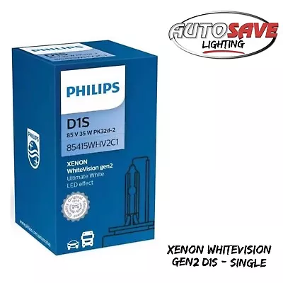 Philips D1S White Vision Gen2 HID Xenon Upgrade Gas Bulb 85415WHV2C1 Single • $79.57