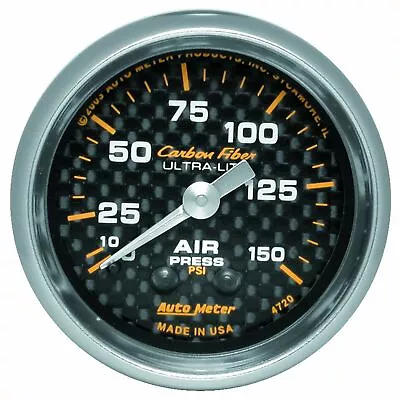 AUTO METER 4720 Carbon Fiber Mechanical Air Pressure Gauge 0-150 Psi 2 1/16  52 • $86
