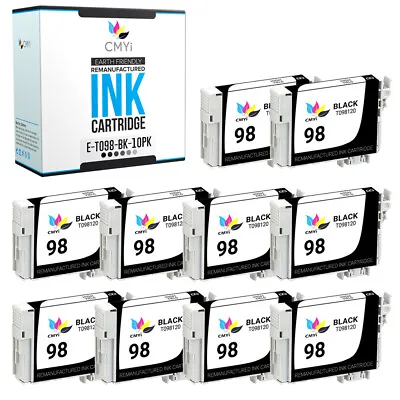 10PK Black 98 Ink Cartridge Replacement For Epson T098 Artisan 700 710 725 730 • $30.79