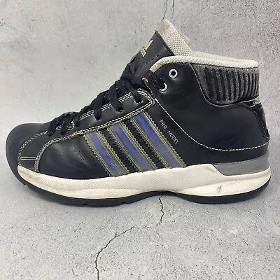 £16.55 • Buy Adidas Boys Pro Model Black Mid Shell Toe Shoes 060940 Boys Girls Youth Sz 6.5Y