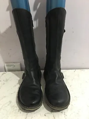 £0.99 • Buy Fly London Genuine Leather Black Mid Calf Size 6/ 39 Boots Shoes 