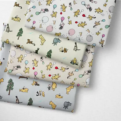 100% Cotton Percale Winnie The Pooh Fabric Baby Children's Dressmaking Craft • £3.10