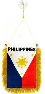 Philippines MINI BANNER FLAG GREAT FOR CAR & HOME WINDOW MIRROR HANGING 2 SIDE • $6.59