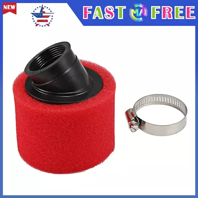 RED 37mm 38mm Bent Angled Foam Air Filter Pod 125cc PIT Quad Dirt Bike ATV Buggy • $6.99