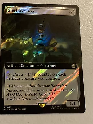 Mtg Borderless Surge Foil Steel Overseer Fallout Unplayed • $2.95