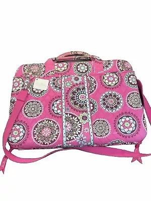 Vera Bradley Cupcakes Pink 16” Hard Side Laptop Portfolio Case Shoulder Strap • $22.95