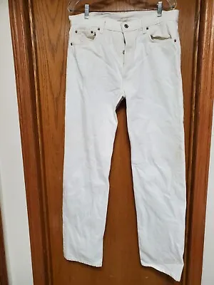 Vtg 80s Levis 501 Jeans Actual 34 X 34 1980s  White Denim Button Fly Usa 501XX • $19.99