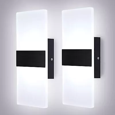 2x Modern Square LED Wall Light Up Down Lamp Indoor Home Sconce Lighting Fixture • $23.99