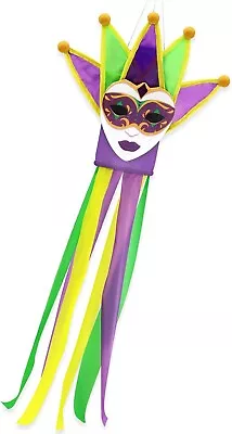 Mardi Gras Windsock Masquerade Mask Fleur De Lis Windsock For Mardi Gras Outdoor • $15.99