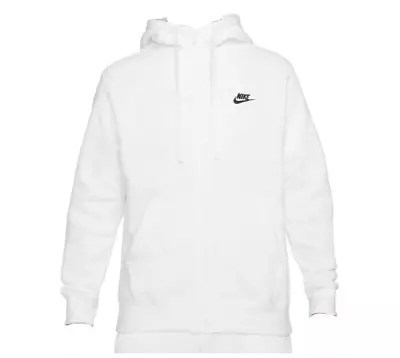 Nike Men's Club Fleece Full-Zip Hoodie White BV2645-100  I • $62.99