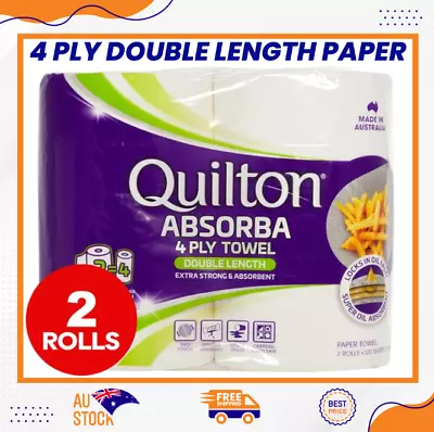 Quilton Absorba 4 Ply Double Length Paper Towels 2pk (2 Equals 4 Regular Length) • $9.98