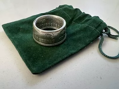 Morgan Silver Dollar Coin Ring - 1921 -  Tails  - Polished Finish Size 10 90% Si • $95