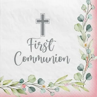 My First Communion Girl Beverage Napkins 40 Per Pack 5  X 5  Tableware Supplies • £5.10