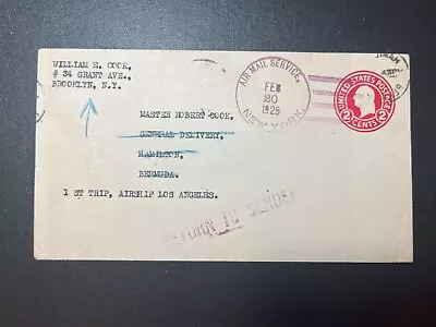 1925 USA ZR3 USS Los Angeles Airship Cover FFC Brooklyn NY To Hamilton Bermuda • $250