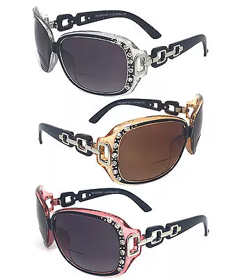 Rhinestones Womens Bifocal Readers Reading Sunglasses Glasses Tint UV Protection • $11.95