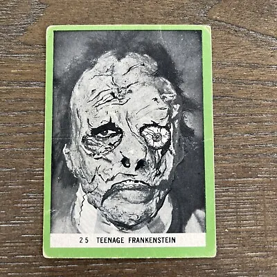 1963 Rosan Terror Famous Monsters Series Card Teenage Frankenstein #25 GREEN • £24.11