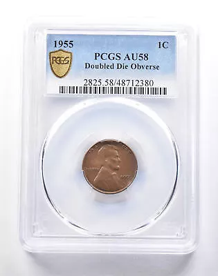 1955 Lincoln Wheat Cent Doubled Die Observe AU58 PCGS *0899 • $2795
