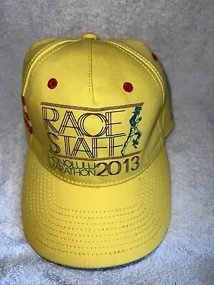 Honolulu Marathon Hat Cap Race  Staff 2013 Yellow Adjustable Adidas Cotton New • $13