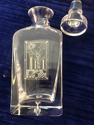 £145 • Buy Masonic Tracing Board Glass Decanter ~ Finely Engraved ~ Bespoke ~
