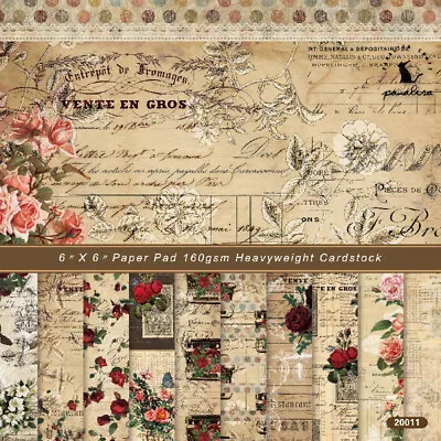 £2.99 • Buy 24X Vintage Floral Paper Pad Scrapbooking Album Card Album Junk Journal Craft