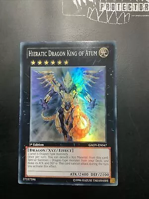 Yugioh Hieratic Dragon King Of Atum Super Rare Gaov-en047 1st Edition  • £3.95