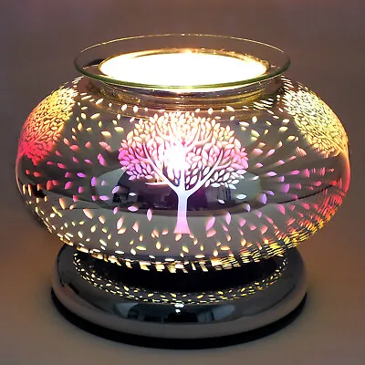 Aroma Lamp Oil Burner Wax Melt 3D Oval - Touch Sensitive Tree Of Life • £15.14