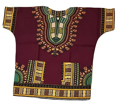 £12 • Buy Unisex Dashiki African Tribal Print Caftan Shirt Brown, Medium 