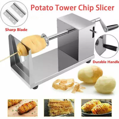 Spiral Potato Slicer Chipper Potatoes Chip Cutter Machine Tornado Kitchen Tool # • £14.58