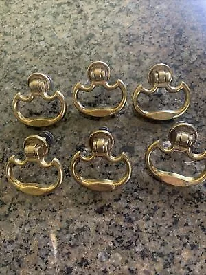 Lot Of 6 Handle Drawer Pull Brass  2 1/4  Wide • $16