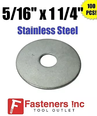 (Qty 100) 5/16  X 1 1/4  OD Stainless Steel Fender Washers Type 304  • $22.99