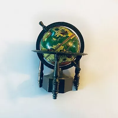 Vintage Miniature Die-Cast Metal Spinning World Globe Pencil Sharpener Preowned • $8.90