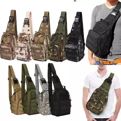 Mens Outdoor Shoulder Chest Bag Military Tactical Backpack Travel Camping Hiking • $12.99