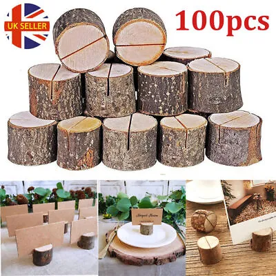 £13.97 • Buy 100 Wooden Table Card Holder Stand Number Place Name Menu Wedding Party Decor