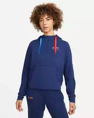 NWT$105 FC Barcelona Women's Nike Dri-FIT 1/2-Zip Travel Soccer Hoodie DH7930 • $39.99