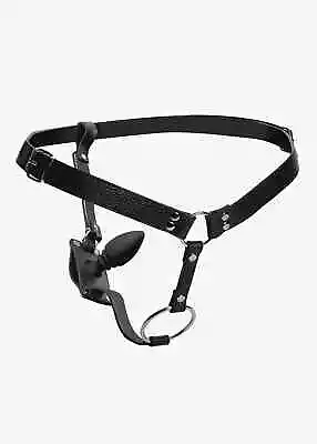 Male Cock Ring Harness With Silicone Anal Butt Plug Black • £54.99