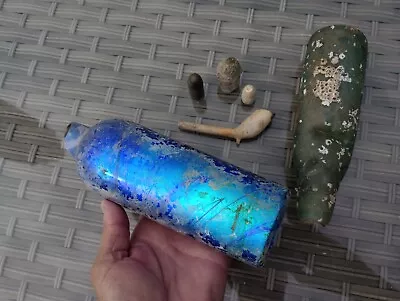 Stunning Iridescent Shipwreck Bottle And Other Sea Recovered Items • $49.33