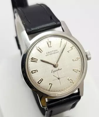 Vintage Men's 1950'S Croton Equator Textured Dial Works And Keeps Time • $100