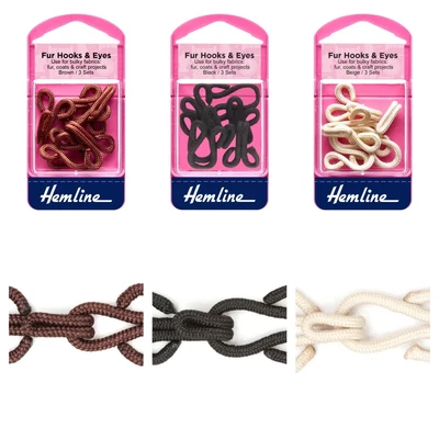 £2.85 • Buy Hemline Fur Hooks And Eyes Fur Coats And Crafts Brown, Black & Cream UK Free P&P