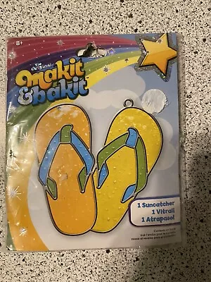 Original Makit & Bakit Suncatcher Kit Flip Flops Suncatcher New Sealed Yellow  • $11.95