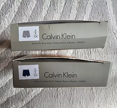 2 Pairs - Calvin Klein Button Boxer Briefs - Size Small - Navy And Light Grey • £18