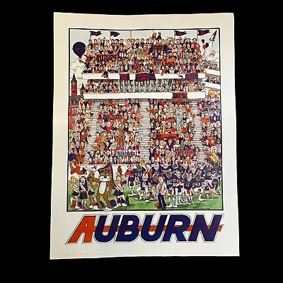1986 AU Auburn University Tigers Football Poster Vintage John Holladay 18 X 24 • $89.99