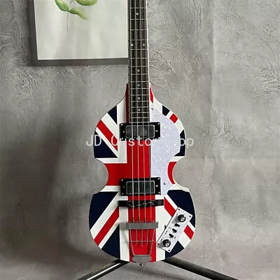 Contemporary Union Jack Jubilee Violin Bass Guitar McCartney 4 String HH Pickup • $246.05