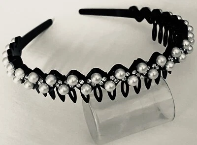 £4.99 • Buy Pearl Rhinestone Hair Hoop Crystal Teeth Hairband Scrunchies Headband Women'sNEW