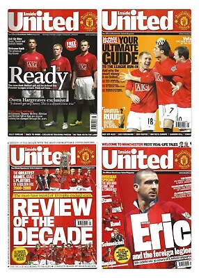 4 Copies Of Inside United The Official Man Utd Football Magazine 2007-2010 • £2.50