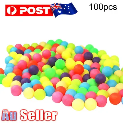 $25.55 • Buy 100Pcs Coloured Game Ping-Pong Balls Entertainment Table Tennis Mixed Colours AU