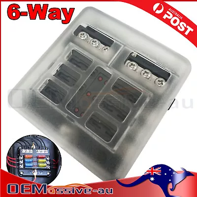 6-Way Car LED Blade Fuse Box Block Holder 12V 32V Auto Power Distribution Relay • $18.95